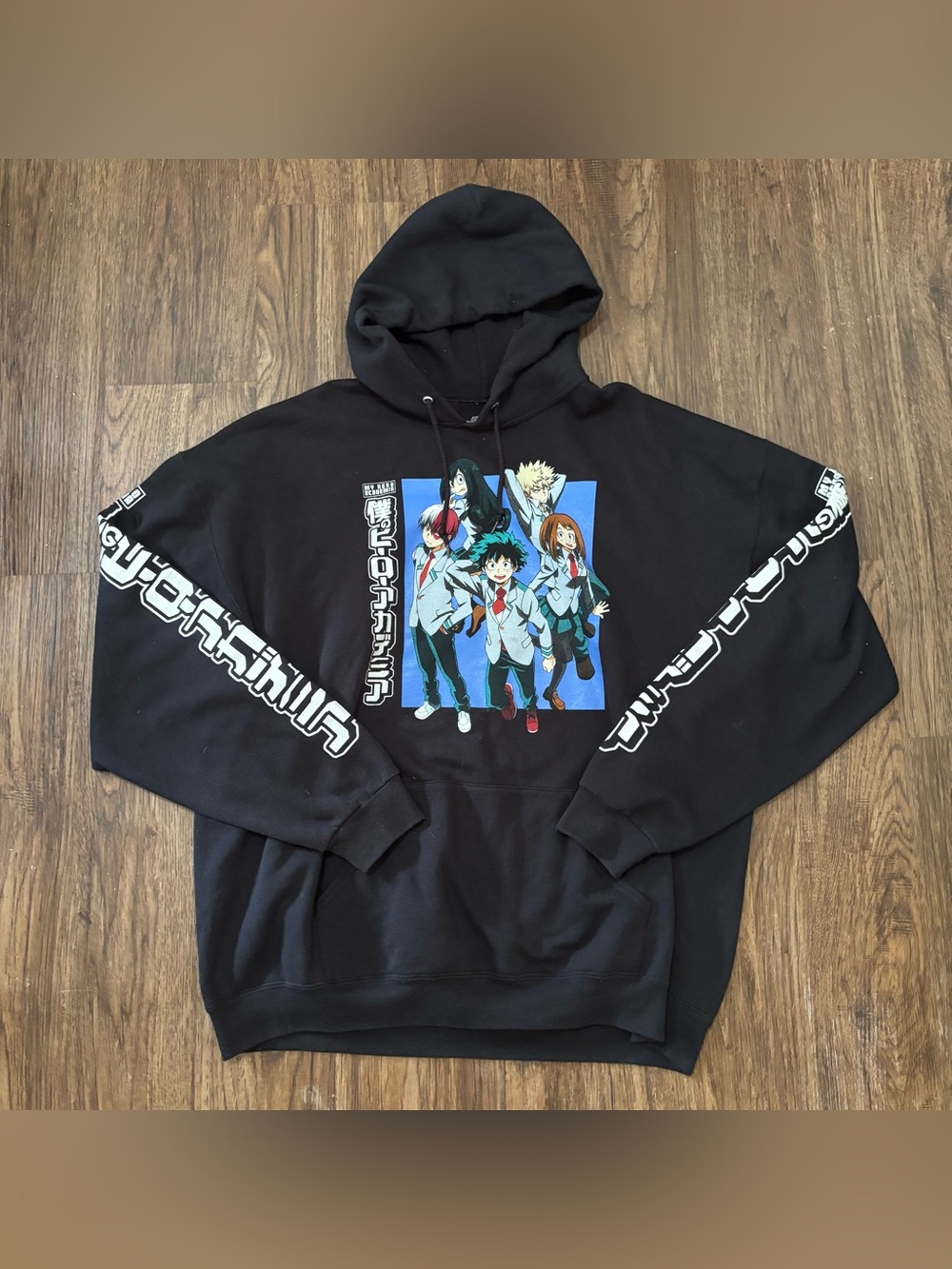 My Hero Academia Y2K Anime Graphic Hoodie Black 3XL Streetwear